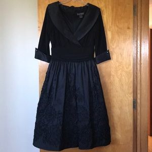 Jessica Howard portrait collar dress with rosettes